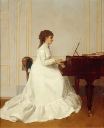 E.Gonzalès na asa - pintura de Alfred Stevens